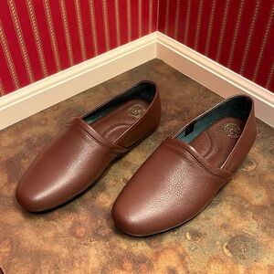 L.B. Evans  Men’s Aristocrat Opera Brown Leather Slippers 11.5 EEE